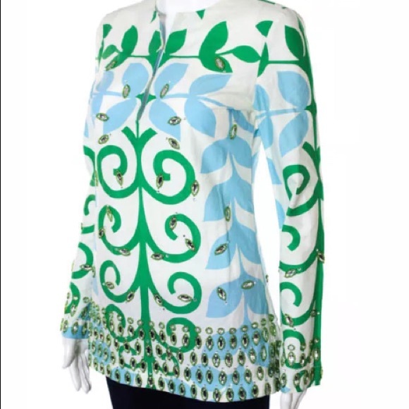 Tory Burch multi color abstract with stones cotton - Picture 2 of 8